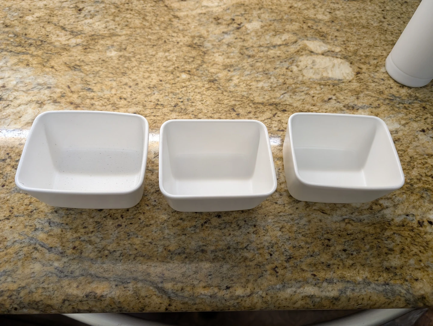 Stokes Set of 3 White Square Bowls