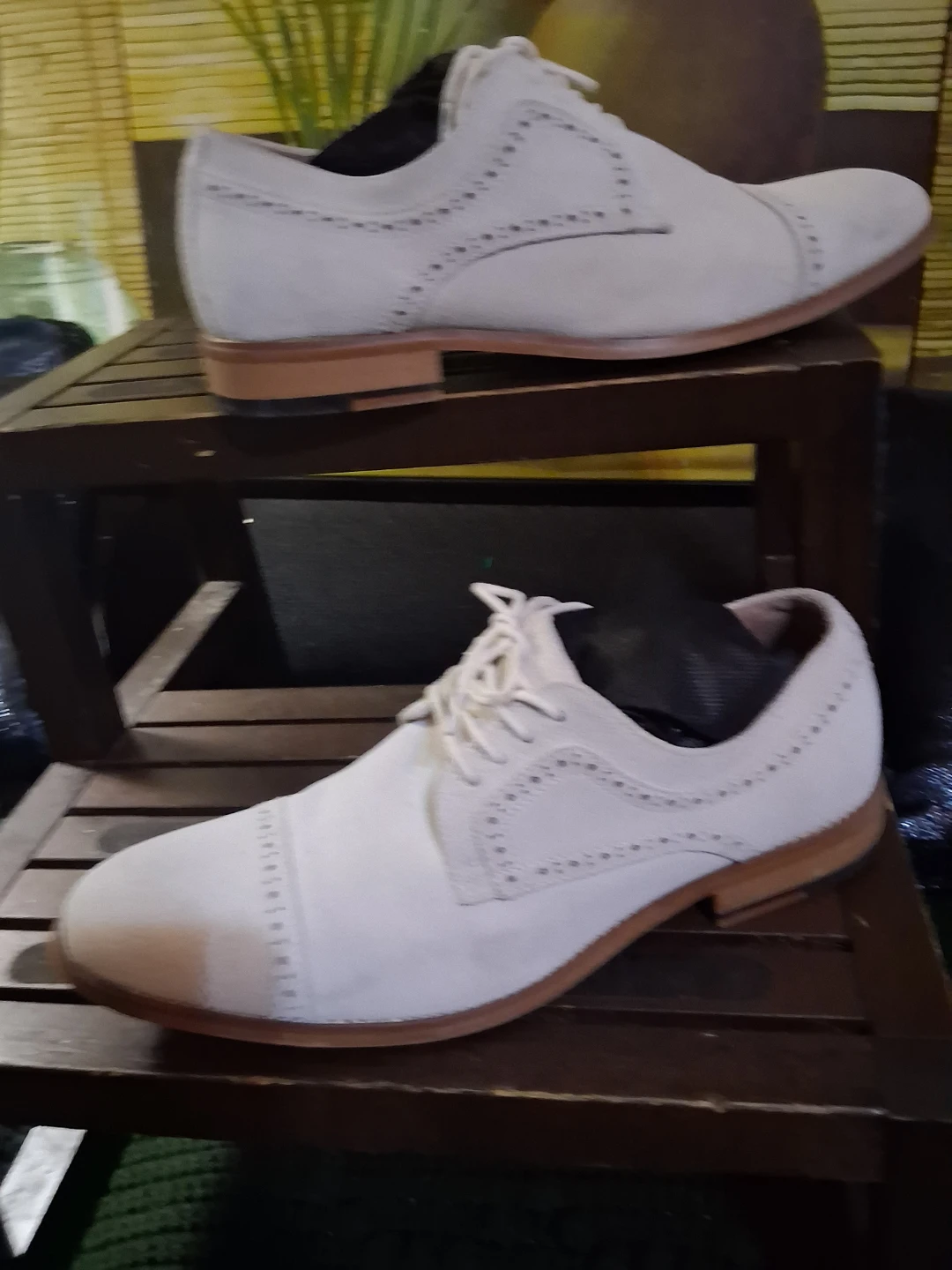 Stacy Adams White Suede Dress Shoes