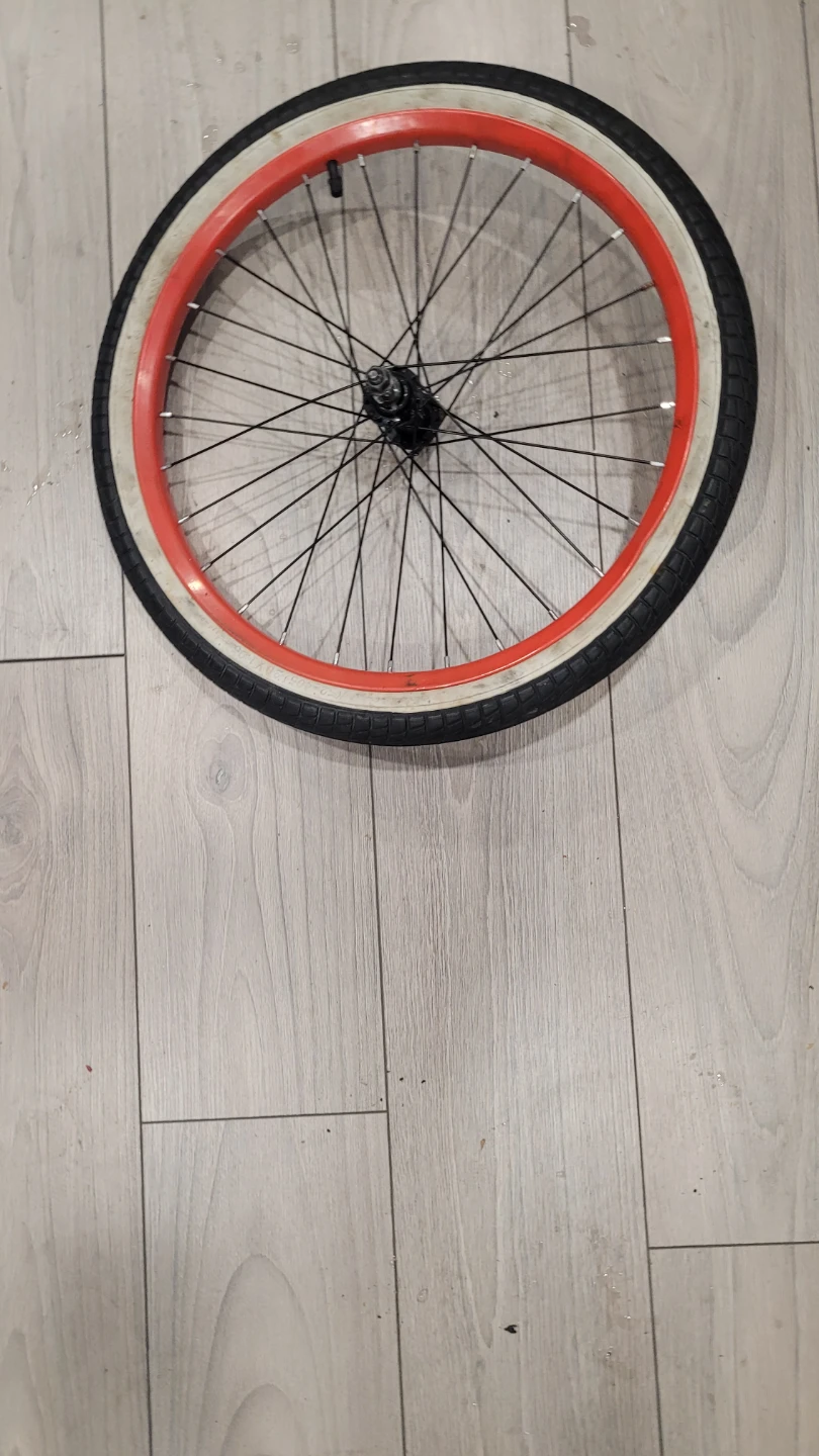 Bike Wheel - Red & White front wheel