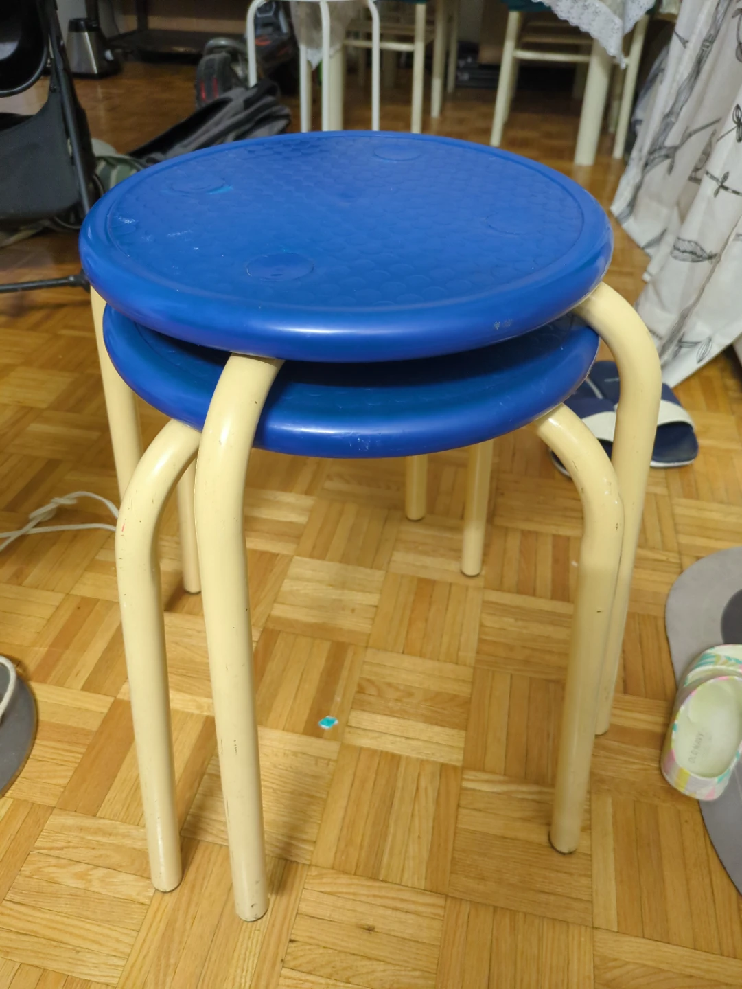 IKEA Mammut Children's Stool - Blue & Beige
