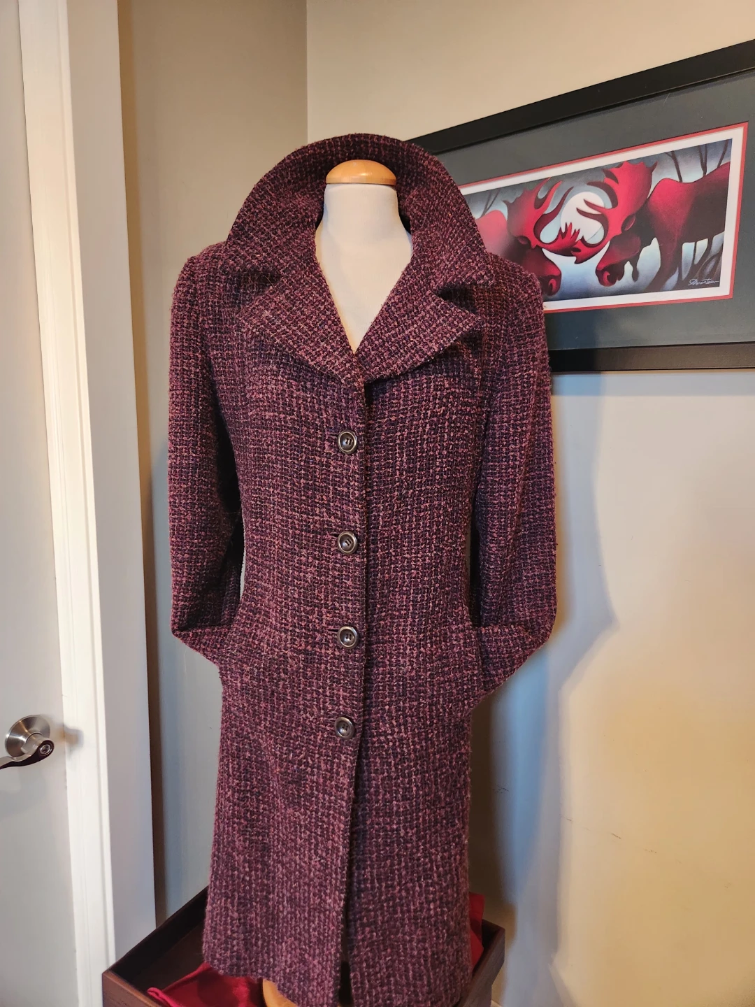 VINTAGE Wool blend tweed dress Coat