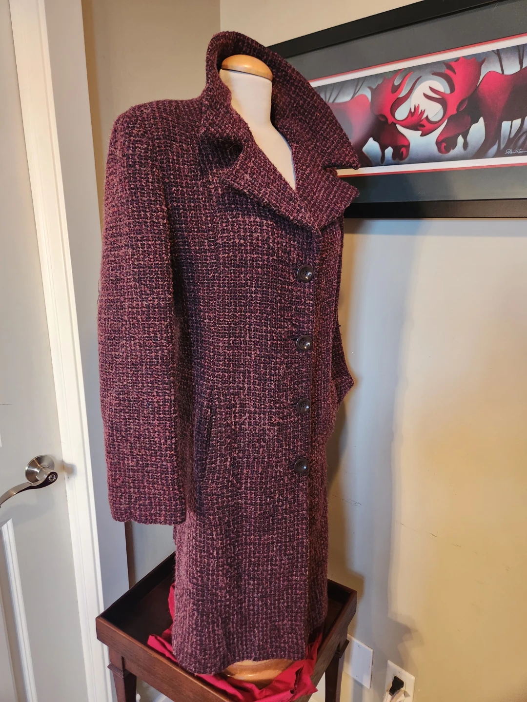 VINTAGE Wool blend tweed dress Coat - photo 5