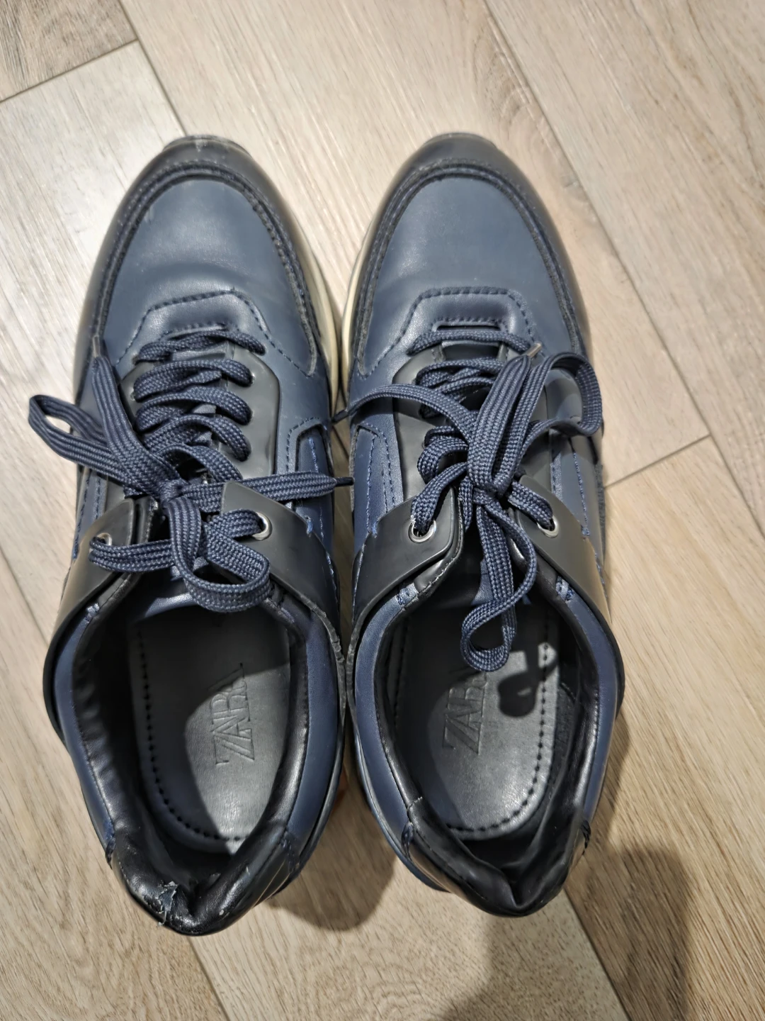 [Zara] Men's Blue Faux Leather Sneakers - US 7 - photo 2