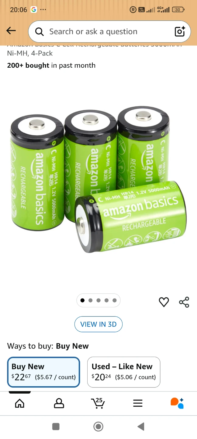Amazon Basics Rechargeable C Batteries (4-Pack) - photo 3