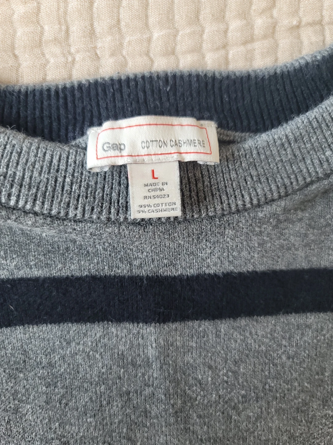 Gap Striped Cotton Cashmere Sweater - Large - photo 2