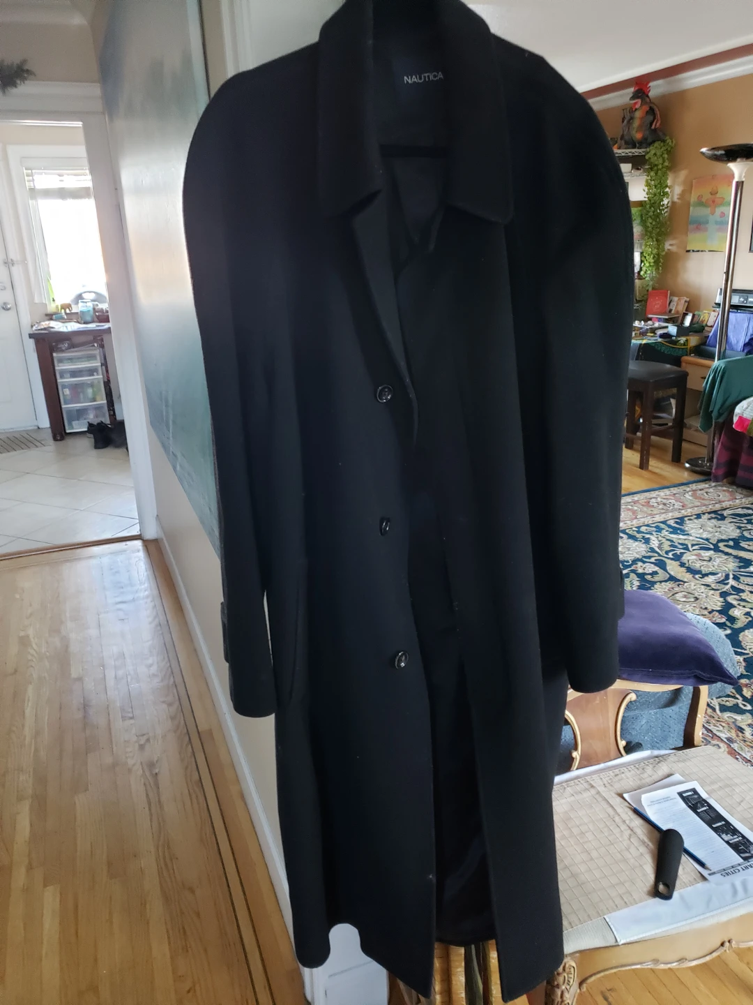 Nautica Men's Black Full Length Coat
