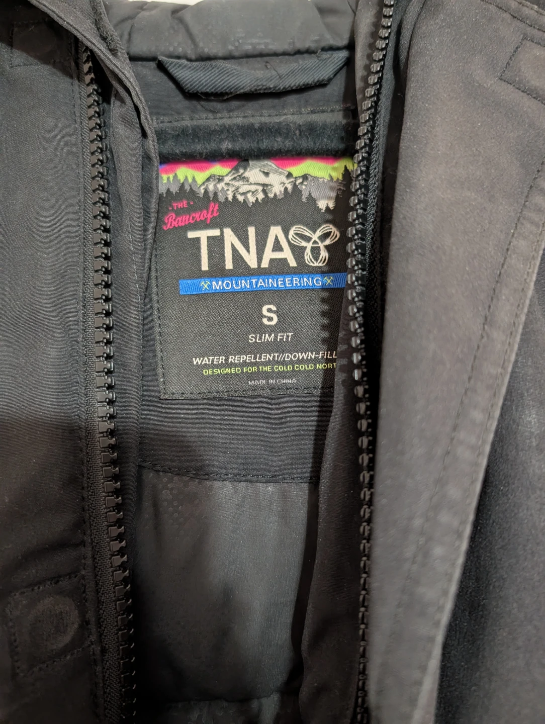 TNA Bancroft Black Parka, Size S