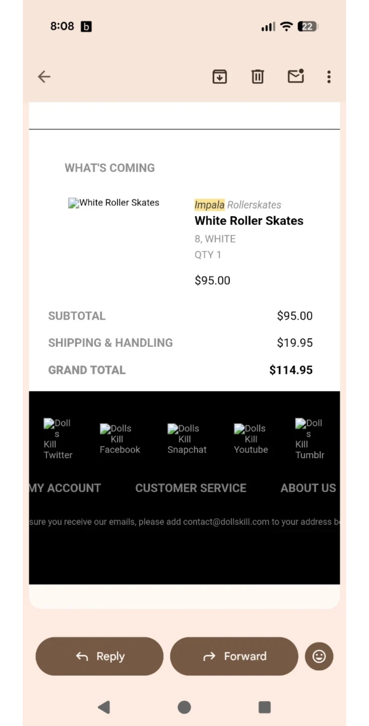 Impala Rollerskates - White, Size 8 - photo 3