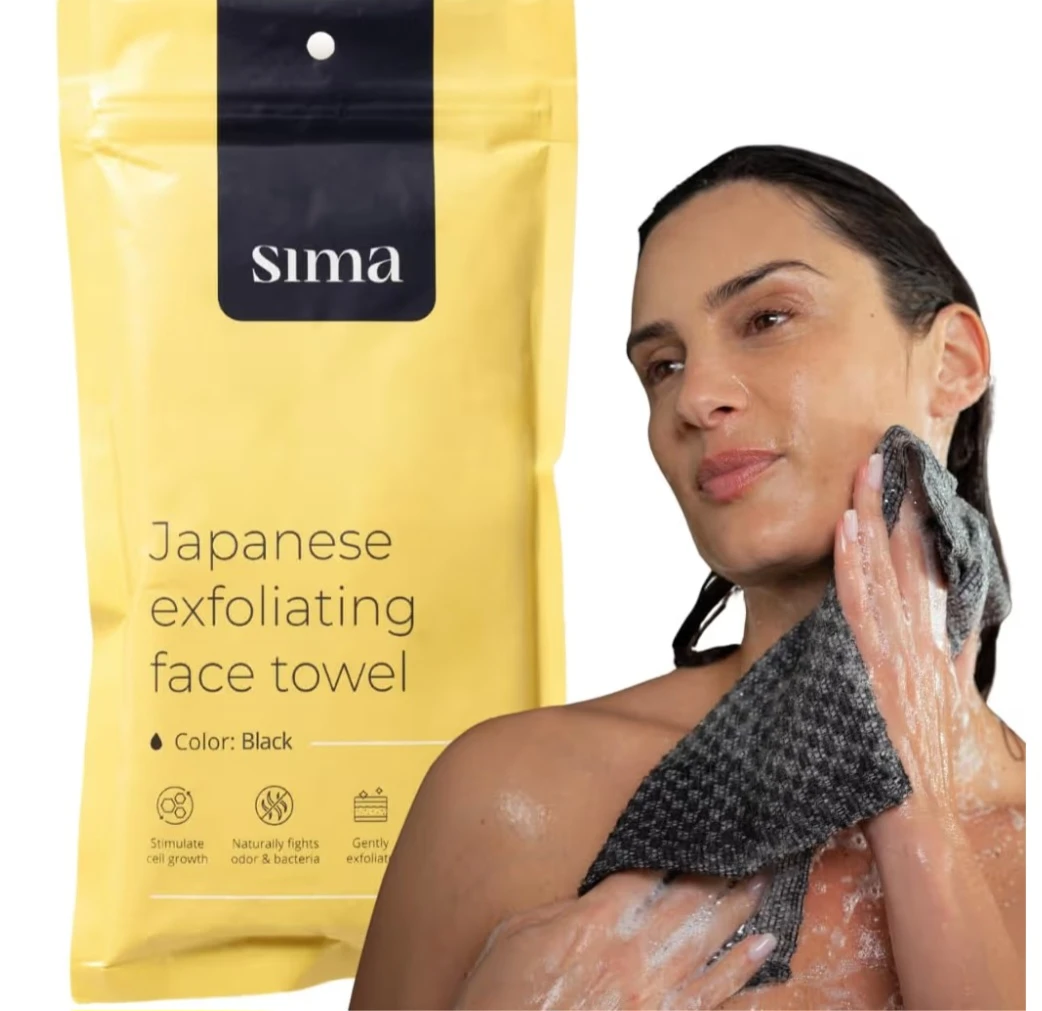 SIMA Brand Exfoliating Washcloth Face & Body Scrub Towel