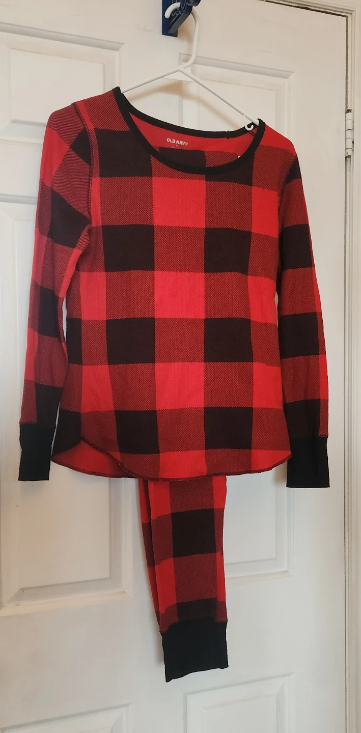 Old Navy Pajama Set - Red & Black Plaid, Size M - photo 3