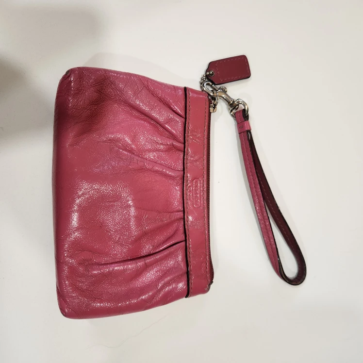 Coach Pink Patent Leather Wristlet Clutch