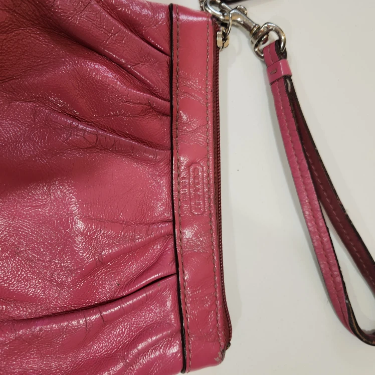 Coach Pink Patent Leather Wristlet Clutch - photo 2