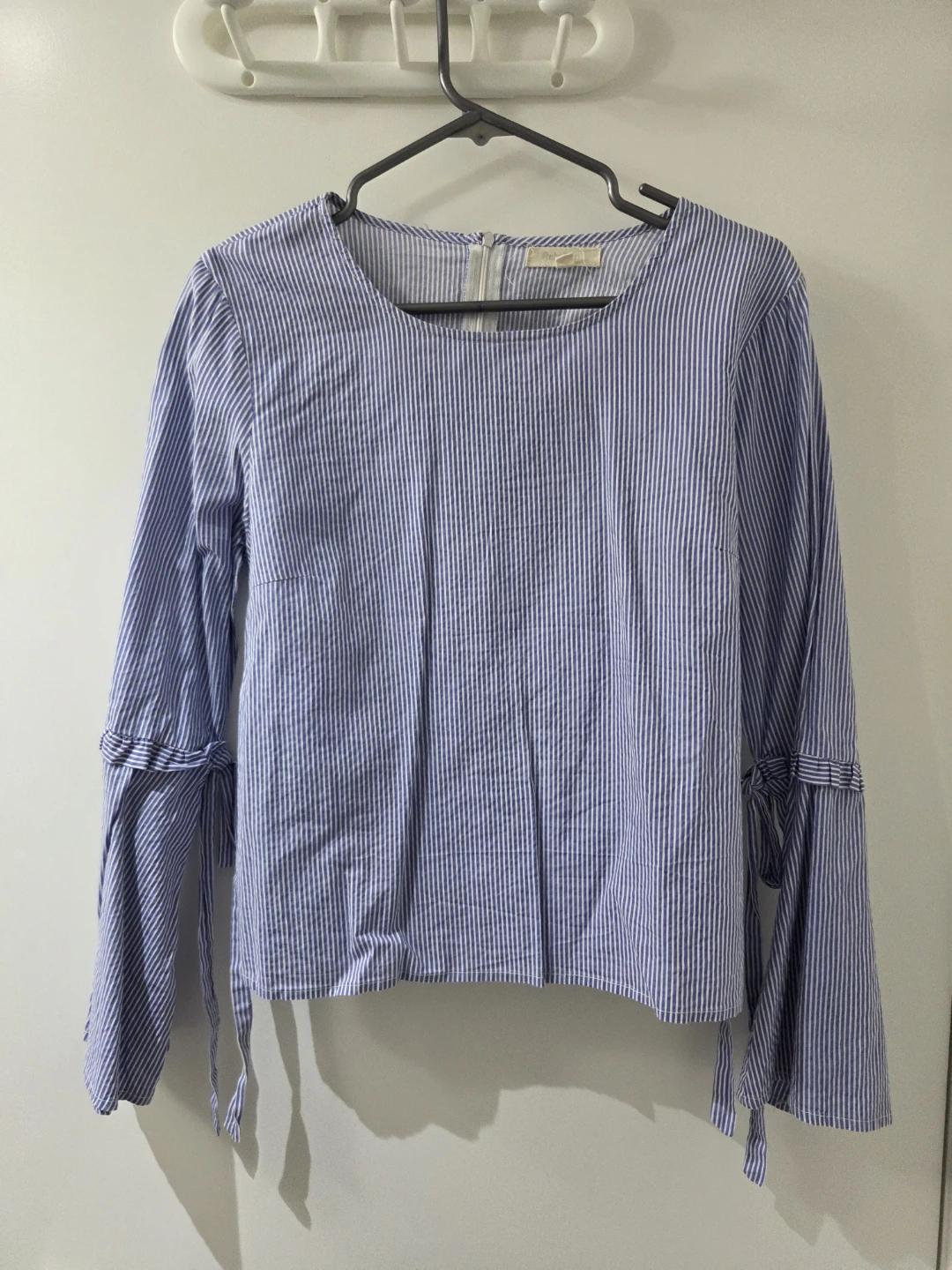 [Rebellion] Women's Striped Long Sleeve Blouse - Size L