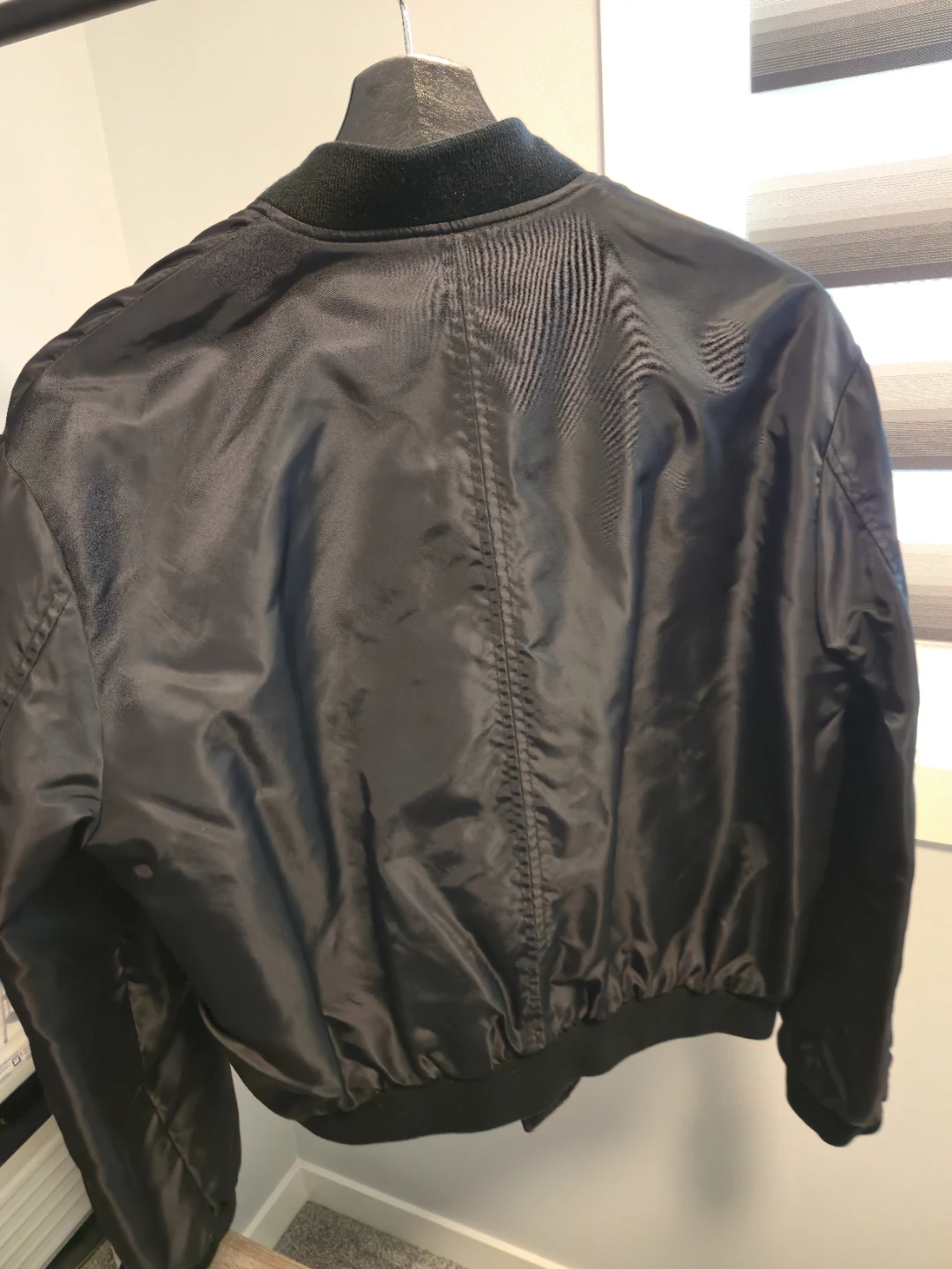 Zara Basic Black Bomber Jacket - Size Medium - photo 3