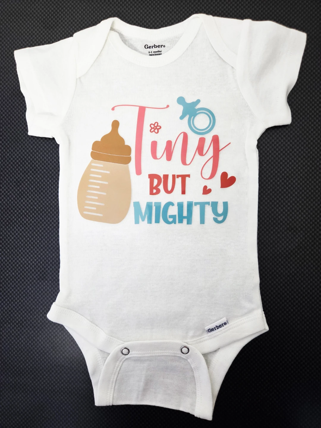 Custom 0-3 Months "Tiny But Mighty" Onesie