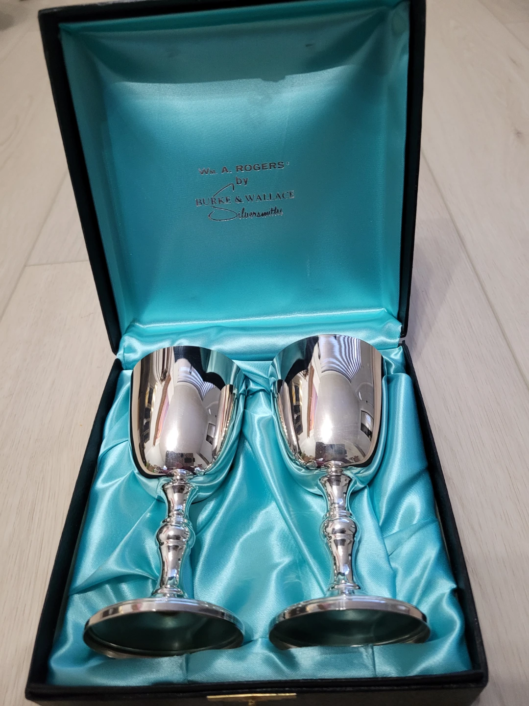 Wm. A. Rogers Silver Wine Goblets Set