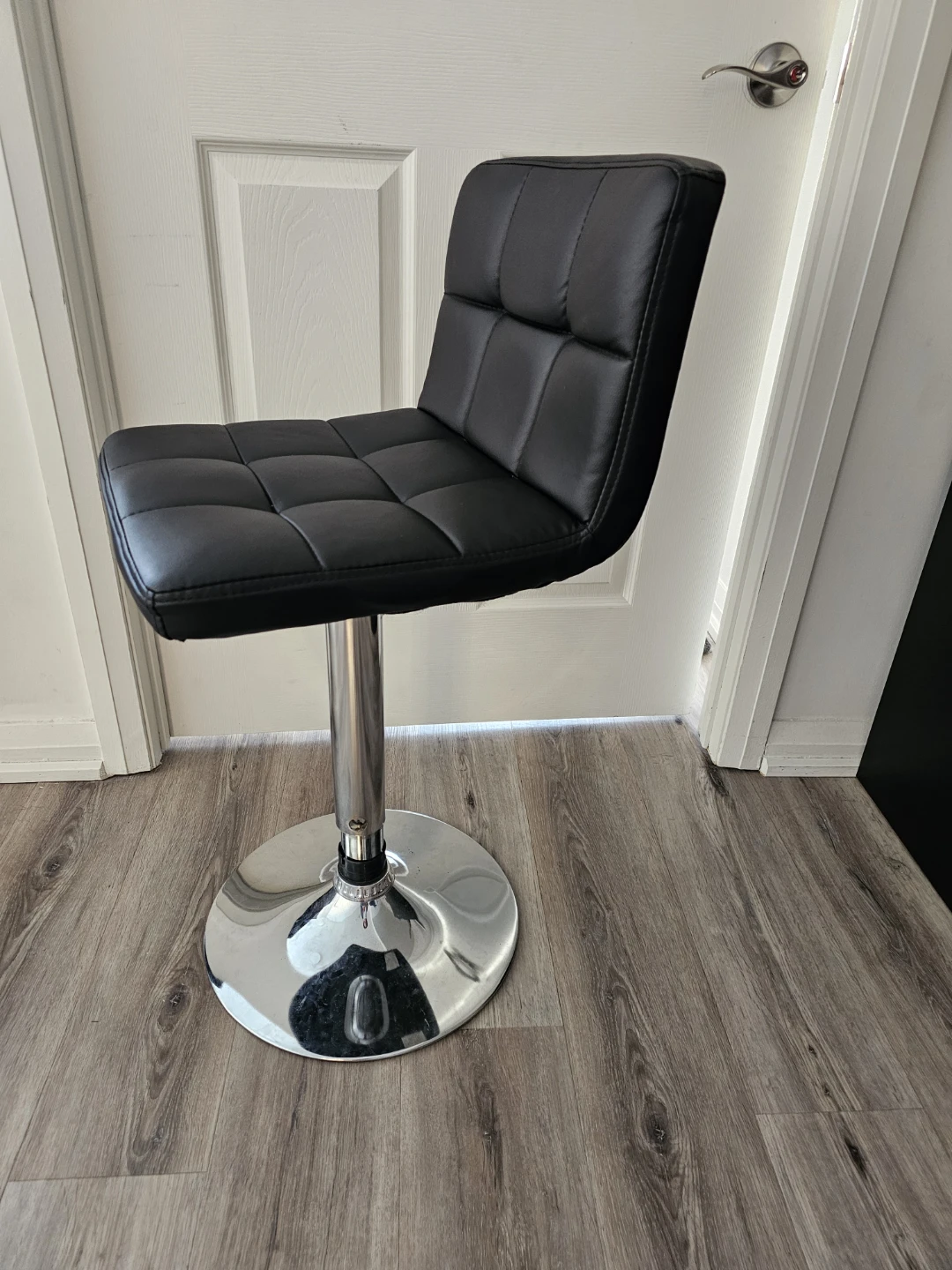 Black Adjustable Swivel Bar Stool - photo 3