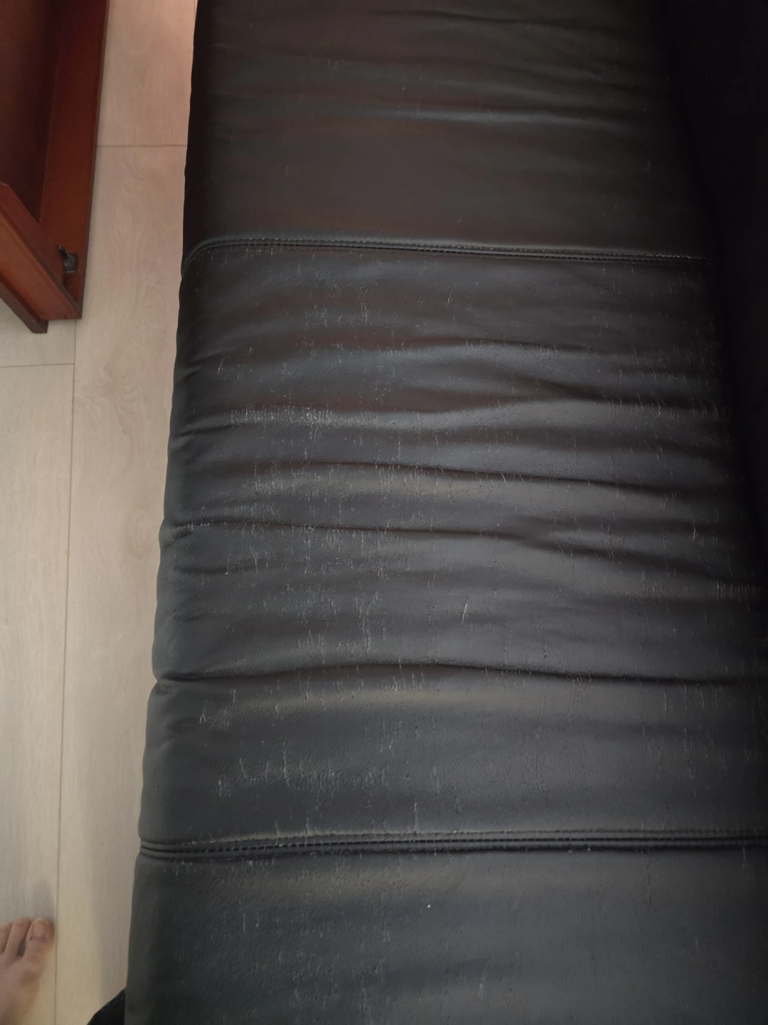 Black Leather Sofa - photo 3