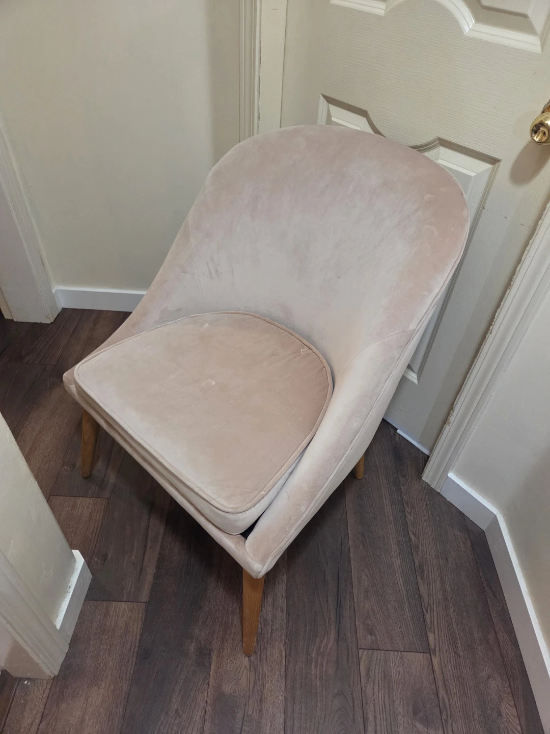 MCM Blush Velvet Accent Chair