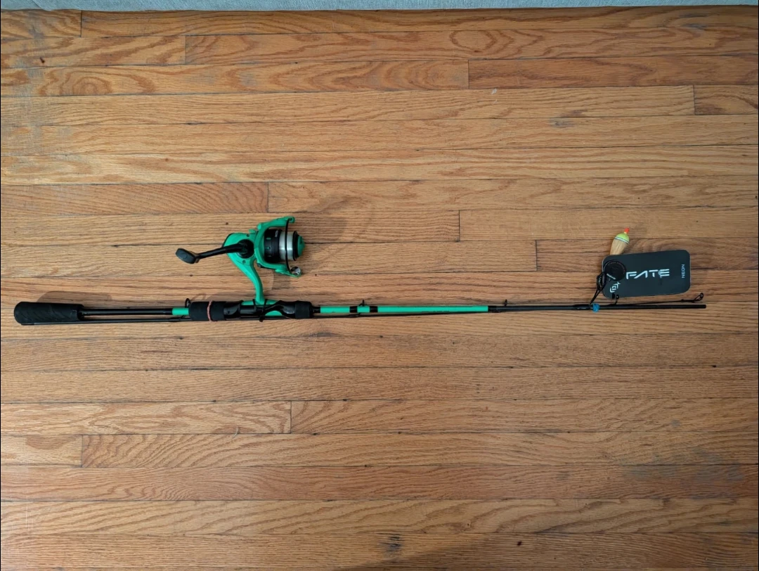 NEW Fate Neon Green Fishing Rod & Reel Combo - photo 4