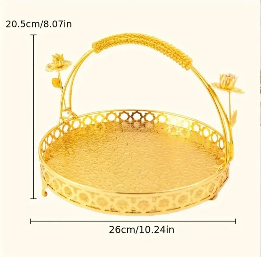 🧡Brand new Gold Fruit Basket with Handle - photo 4