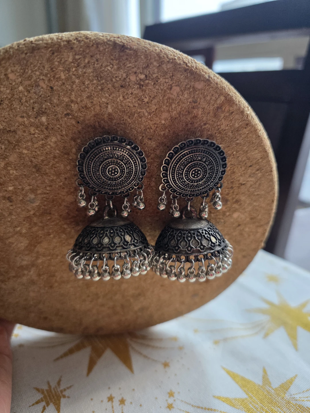 Oxidized Metal Jhumka Earrings
