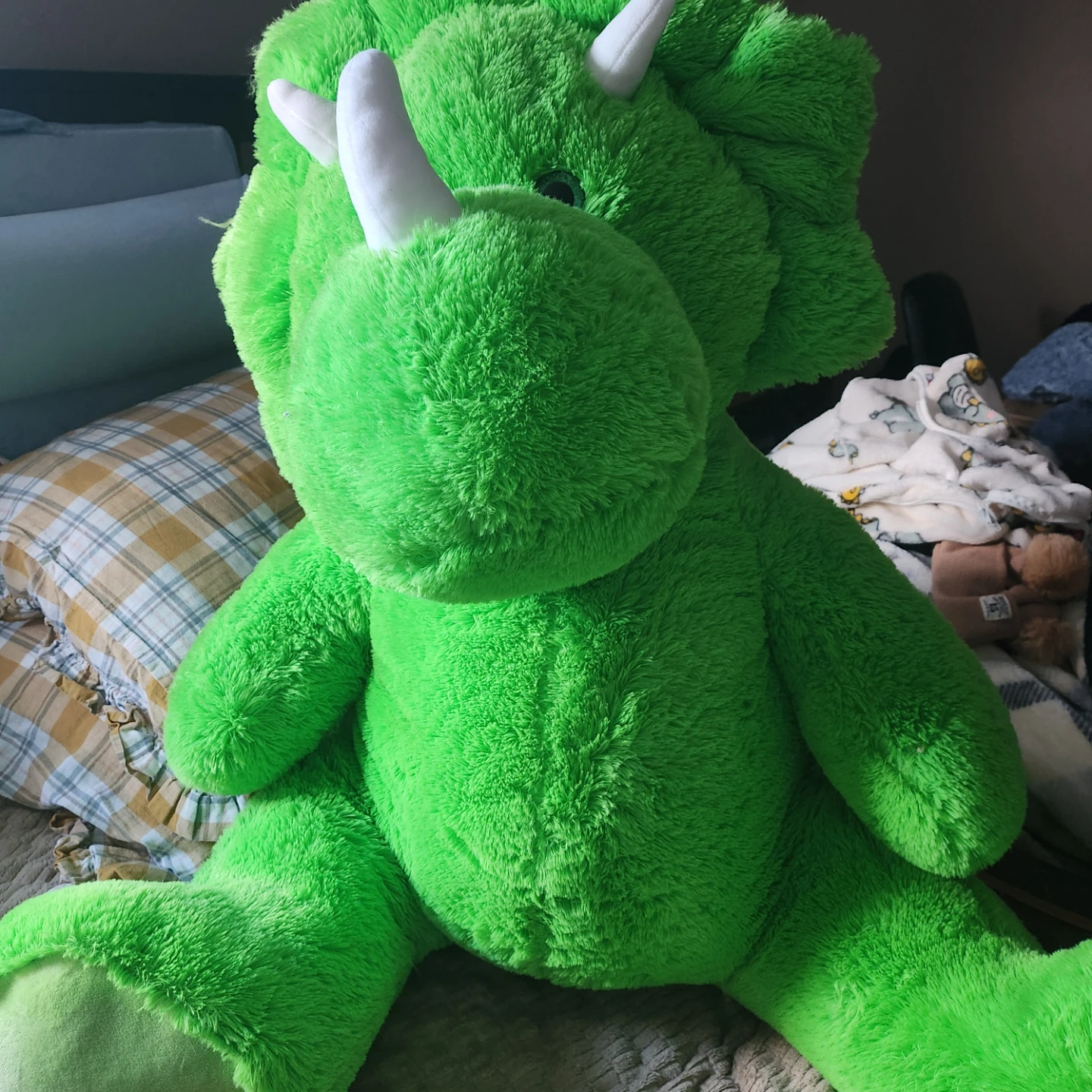 Green Triceratops Plush Toy