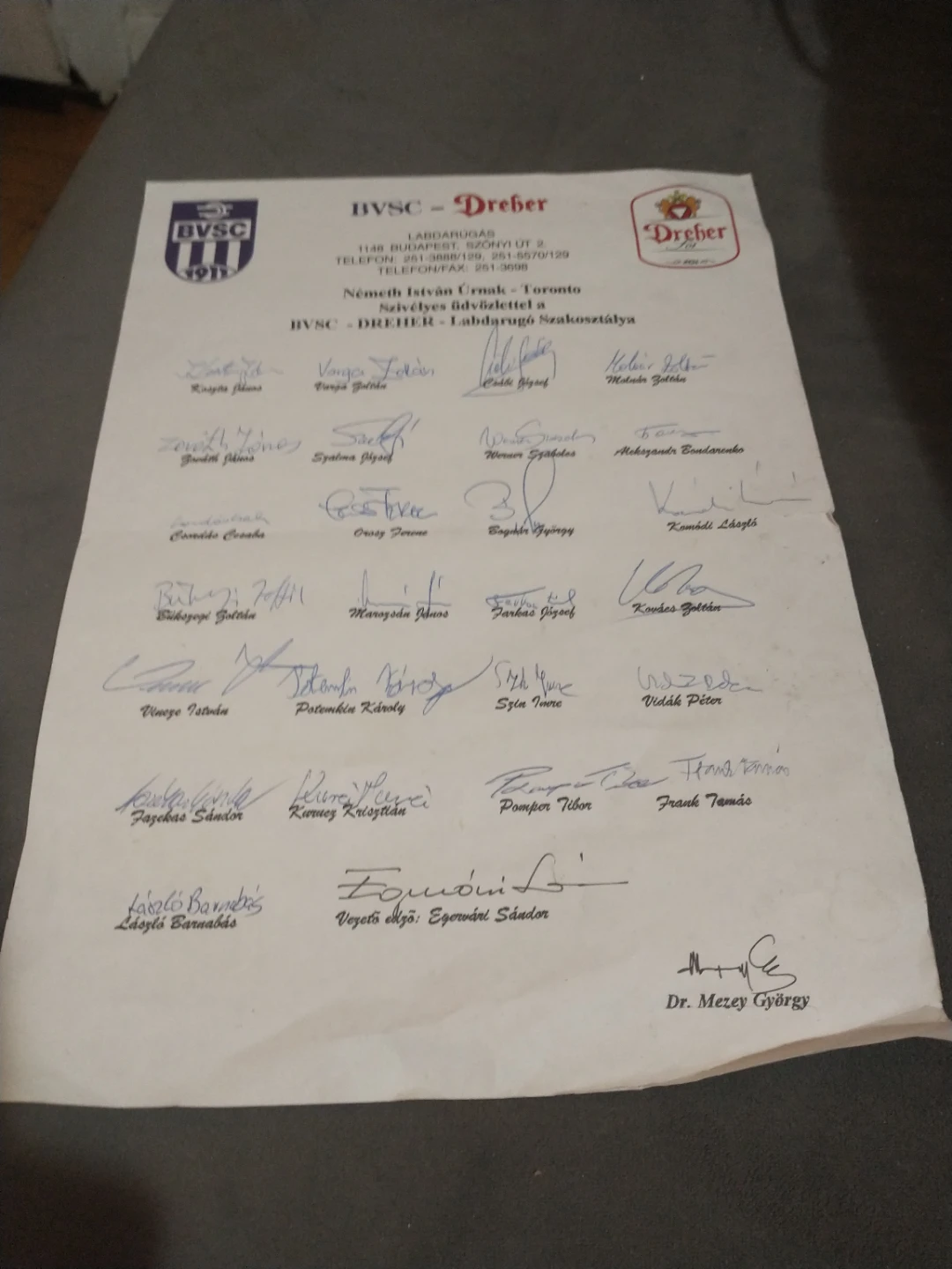 Early 90s Hungary BVSC Budapesti Vasutas Sport Club pro footbal - photo 2