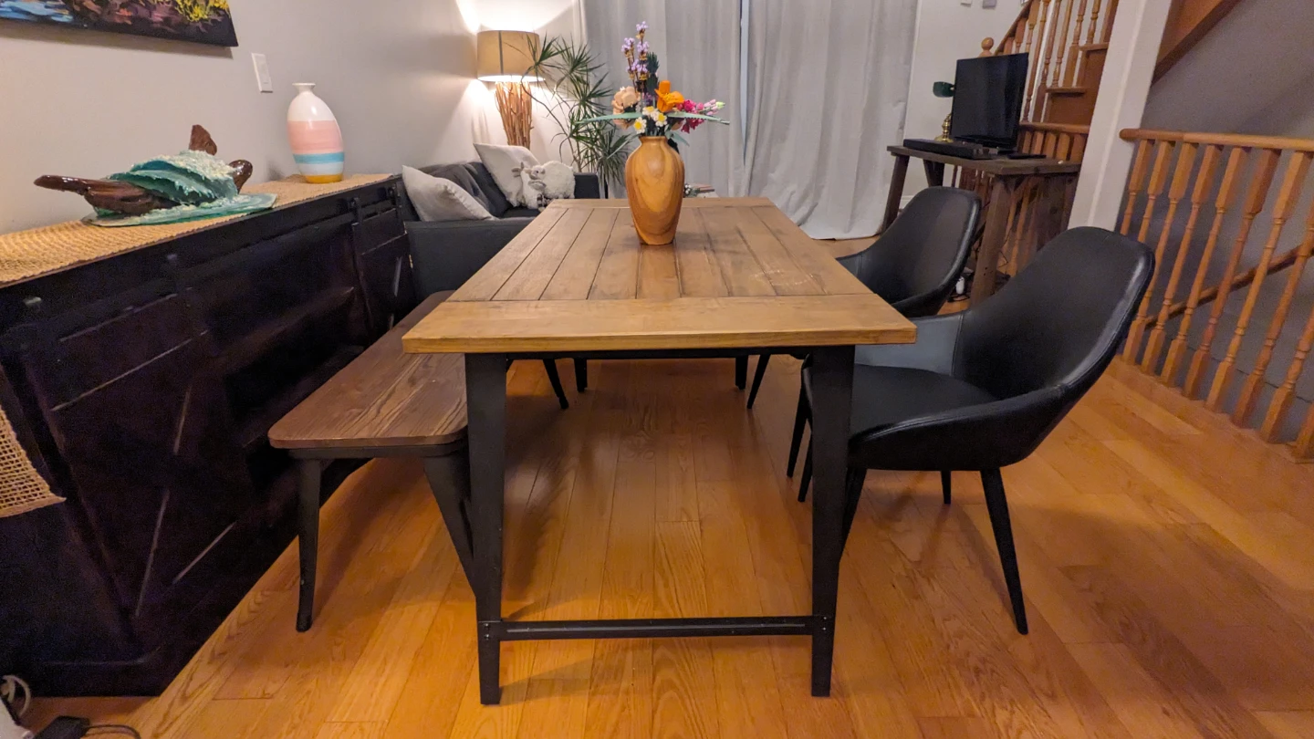 Dining Table with Bench and 2 Chairs - photo 4