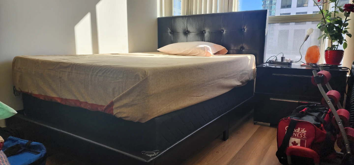 Bed with mattress