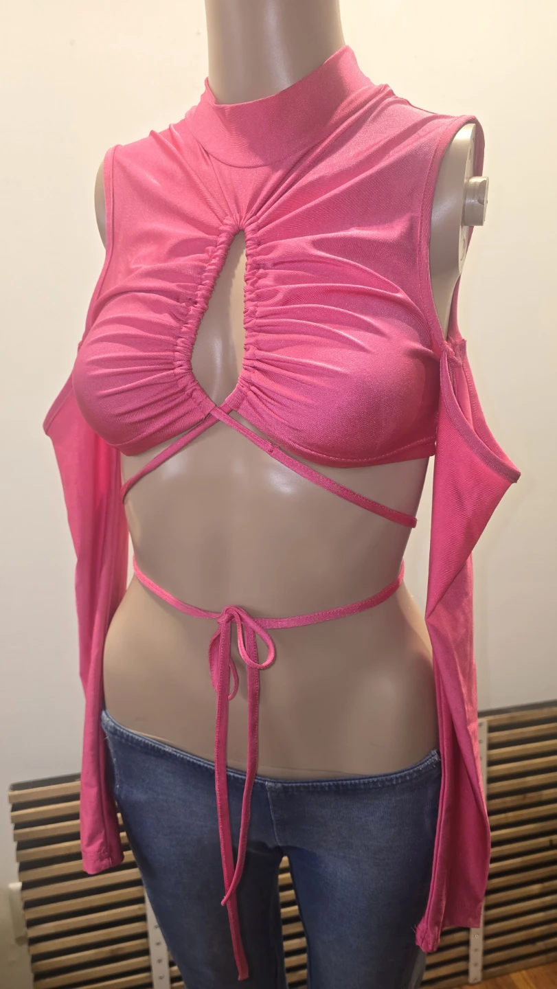 Dolls kill keyhole cold shoulder crop top small