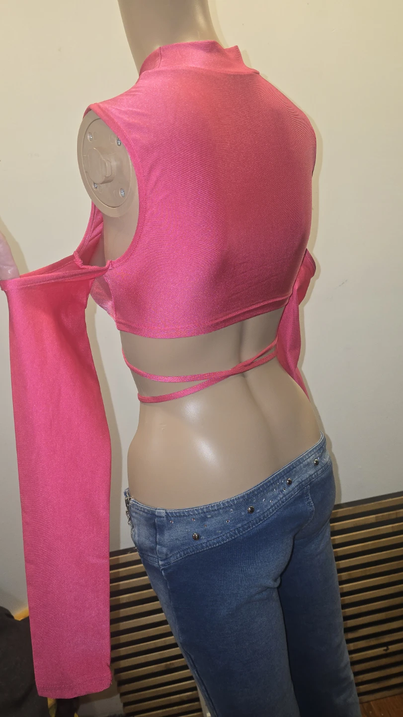 Dolls kill keyhole cold shoulder crop top small - photo 2