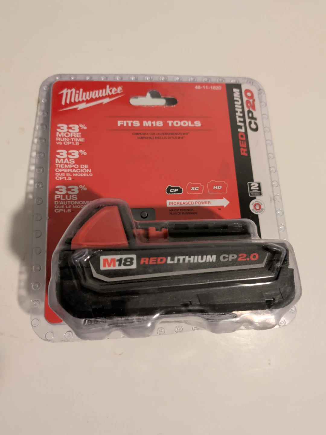 Milwaukee M18 REDLITHIUM CP2.0 Battery - New