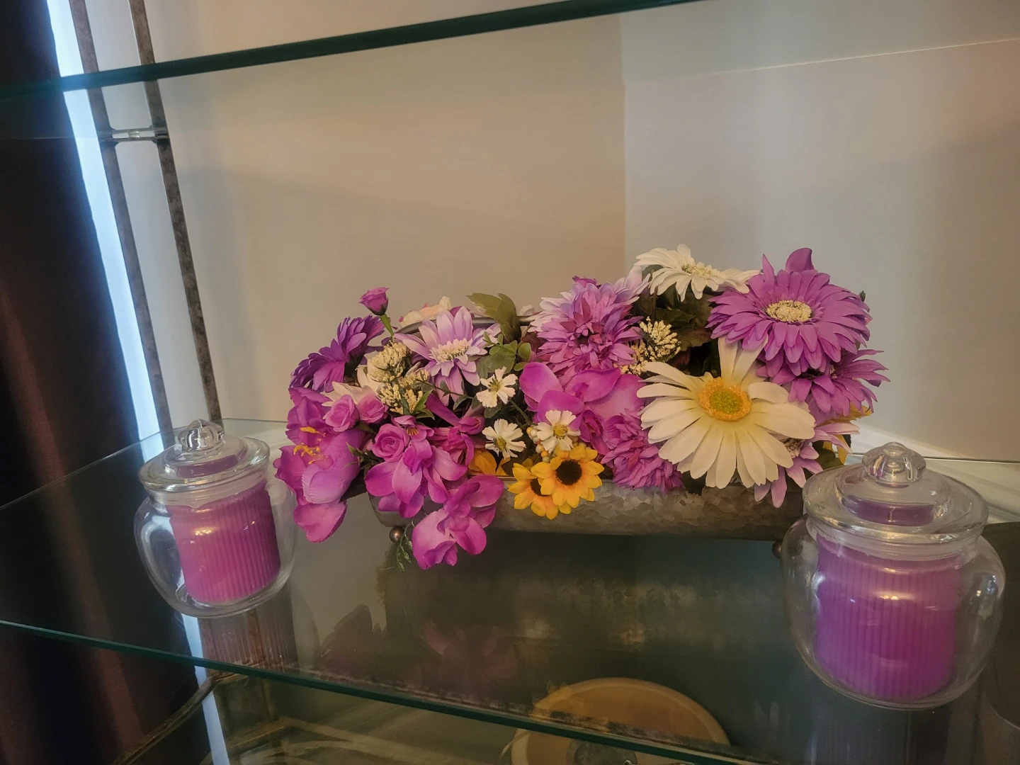 Artificial Floral Arrangement in Galvanized Metal Container - photo 2
