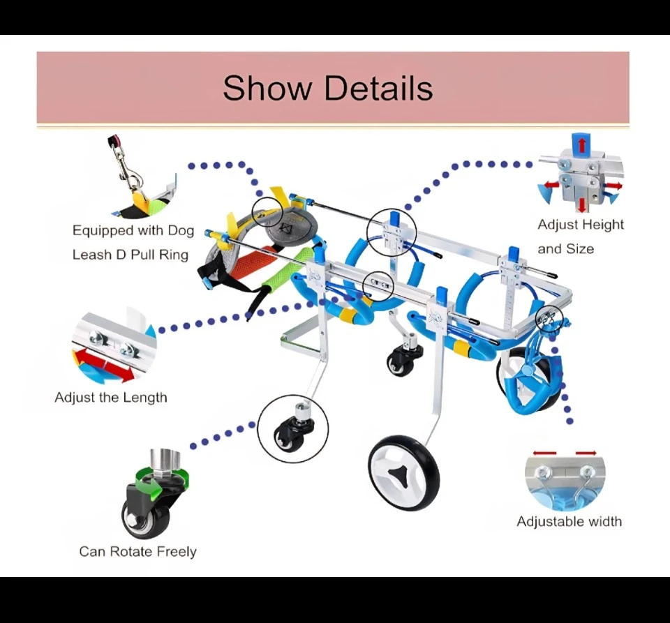 Adjustable Pet Wheelchair for Dogs & Cats size small - photo 2