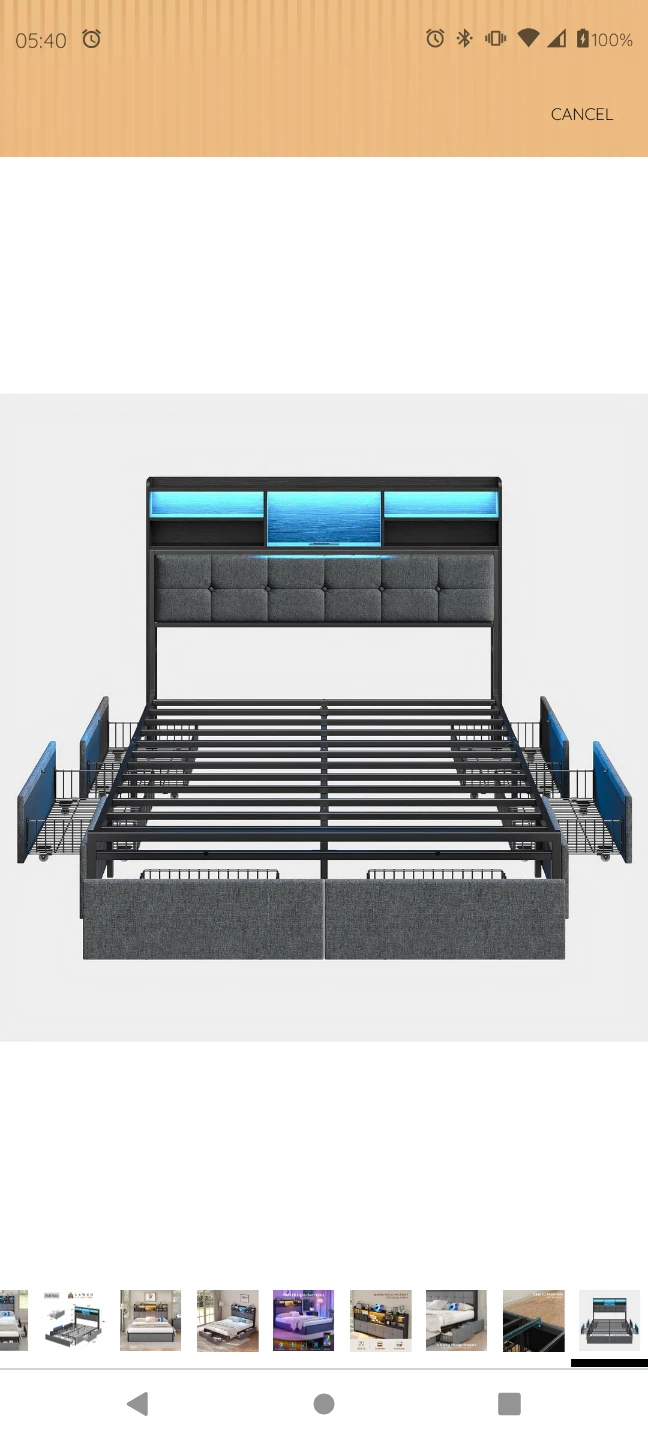 King Bed Frame with Headboard - photo 5
