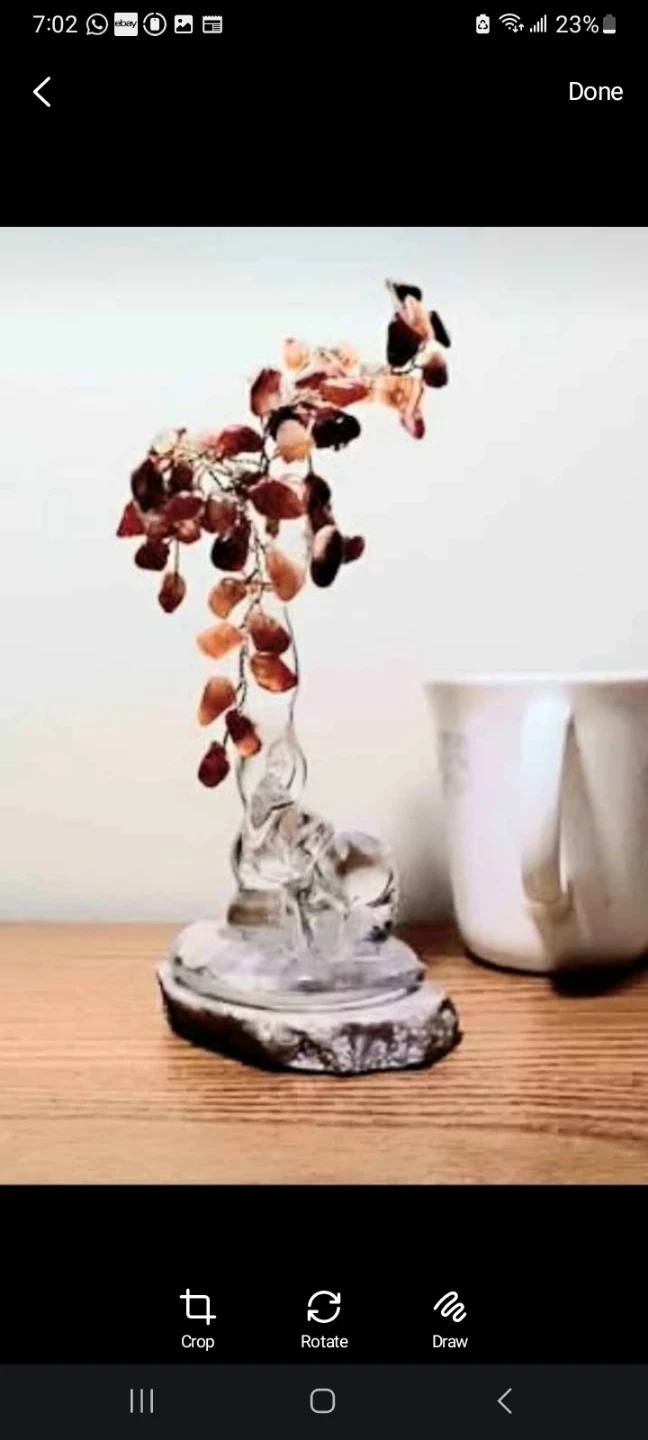 Awesome Hand Crafted Carnelian Gemstone Tree & Elephant