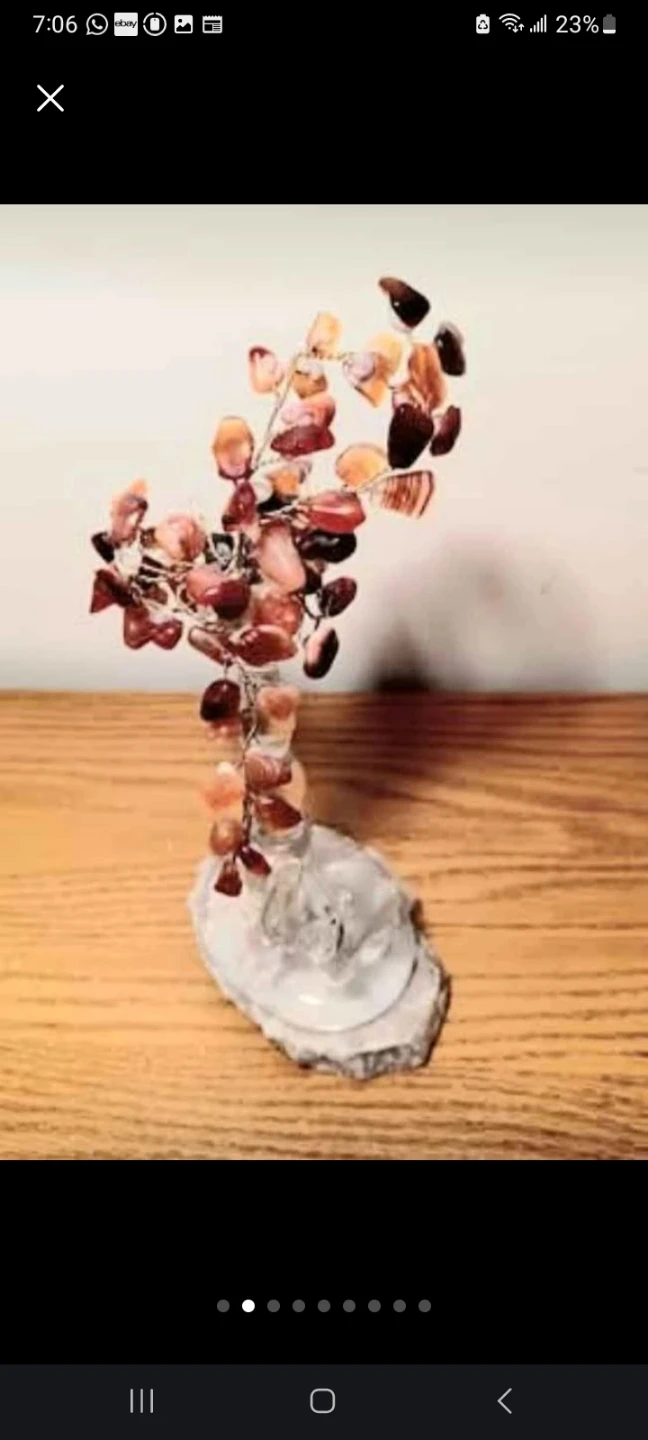 Awesome Hand Crafted Carnelian Gemstone Tree & Elephant - photo 3