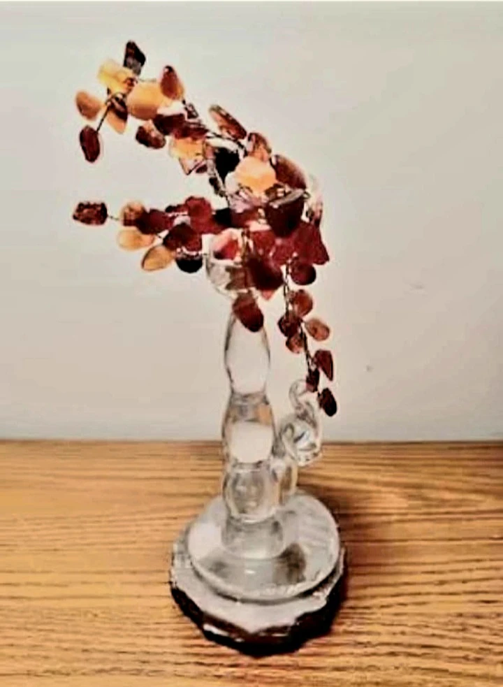 Awesome Hand Crafted Carnelian Gemstone Tree & Elephant - photo 5
