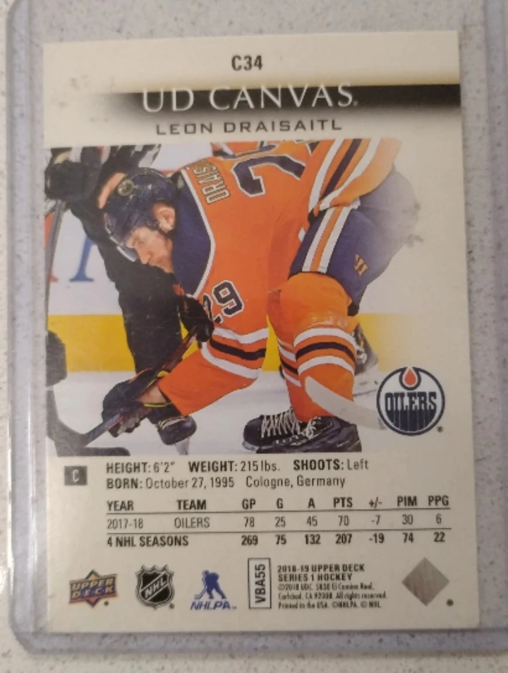 Leon Draisaitl UD Canvas Hockey Card🥕 - photo 2