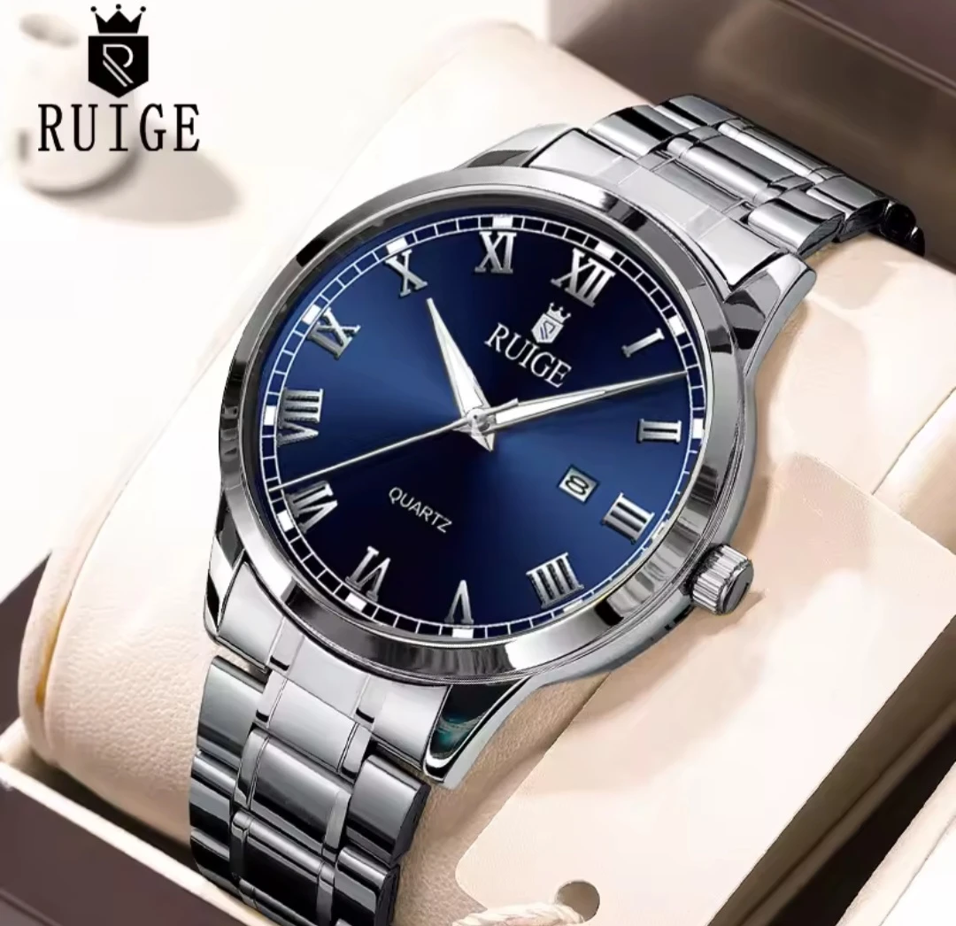 RUIGE Men's Blue Dial Quartz Watch