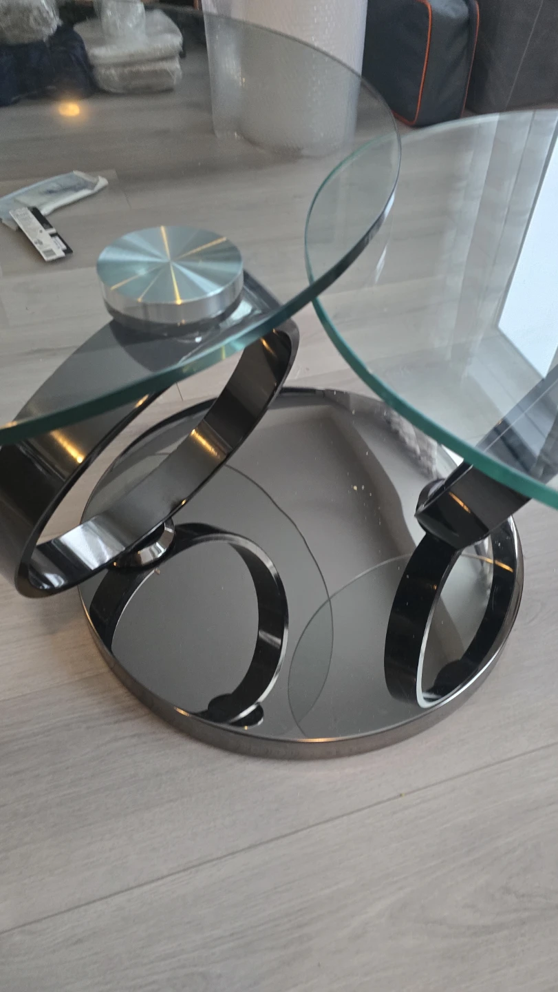 Glass Round Coffee Table and end table