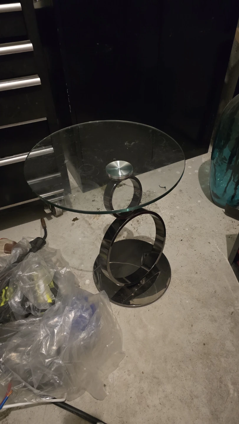 Glass Round Coffee Table and end table - photo 5