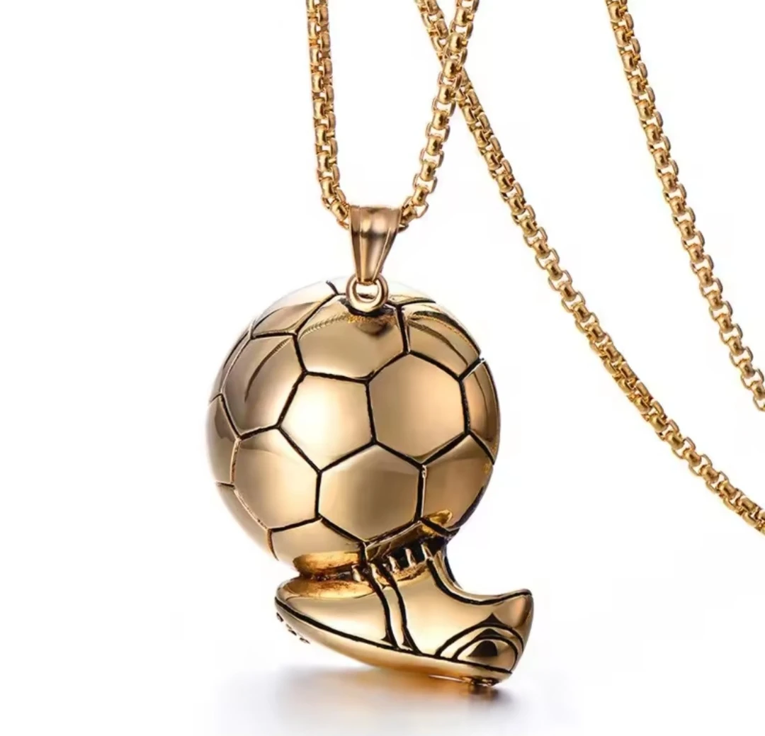 Gold Soccer Ball and Cleats Pendant Necklace - photo 2