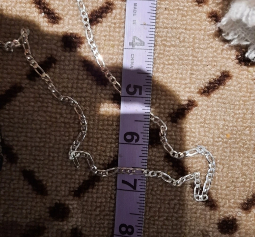 Solid Sterling Silver Figaro Chain Necklace - photo 5