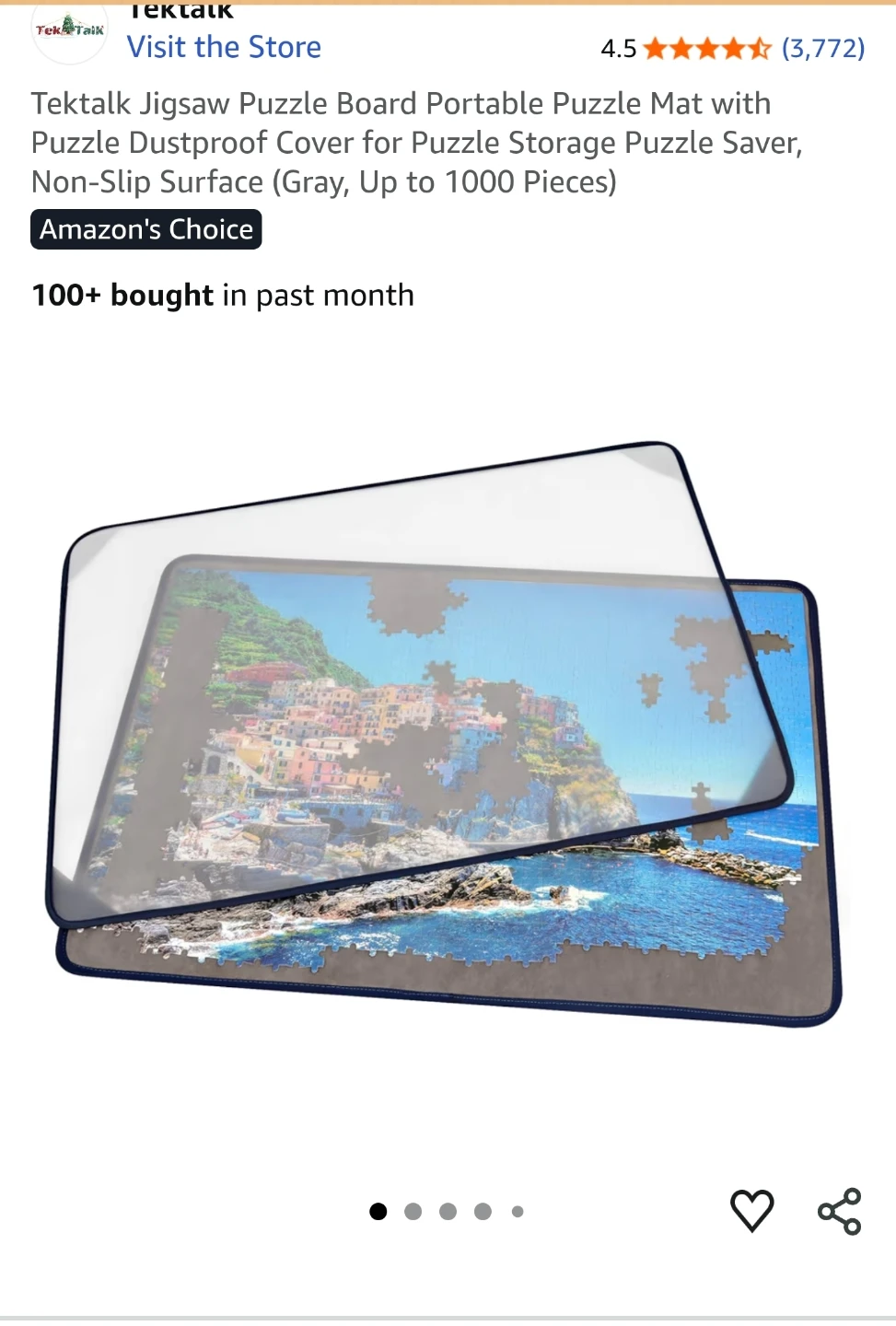 Tektalk Jigsaw Puzzle Board Portable Puzzle Mat