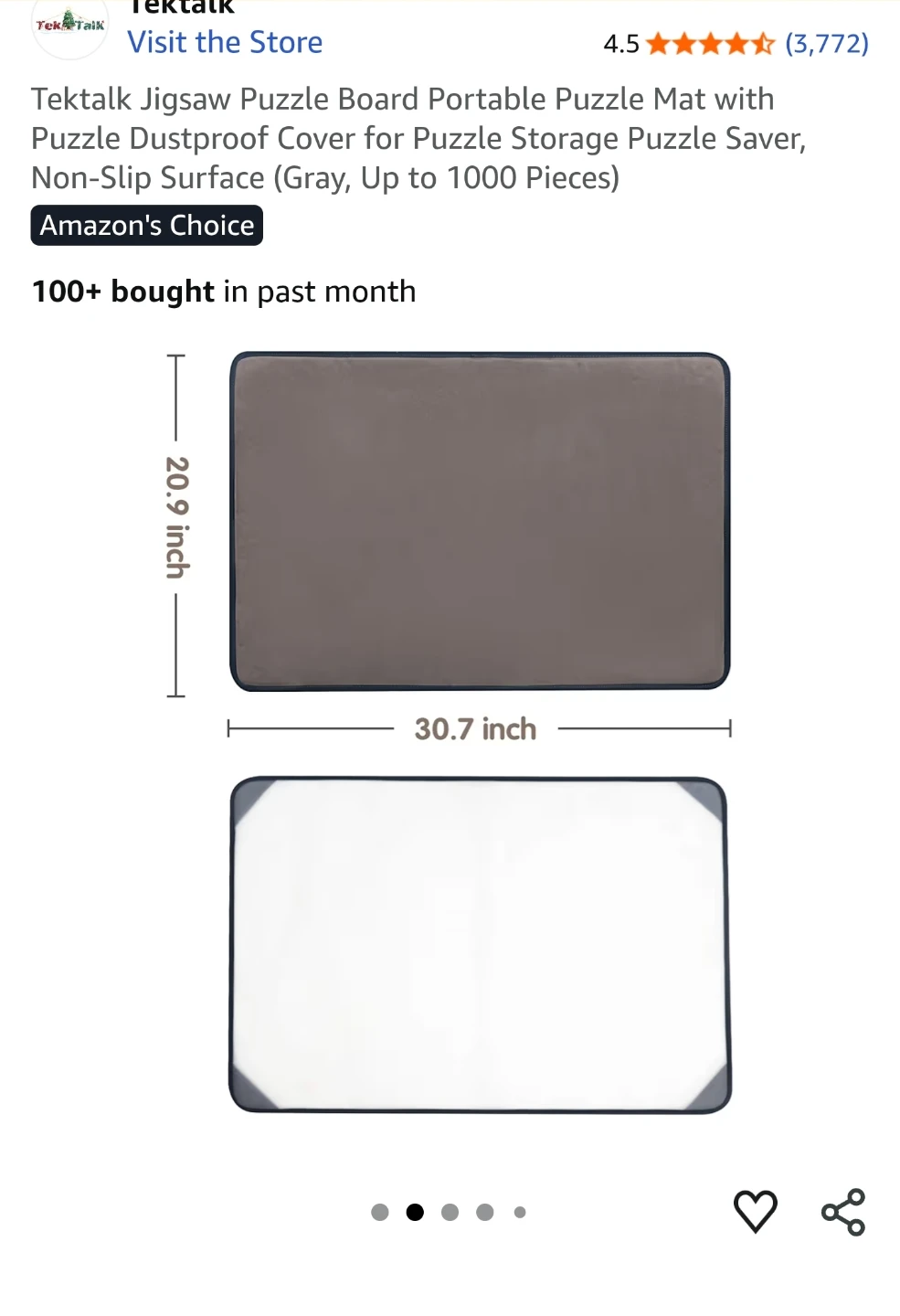 Tektalk Jigsaw Puzzle Board Portable Puzzle Mat - photo 2