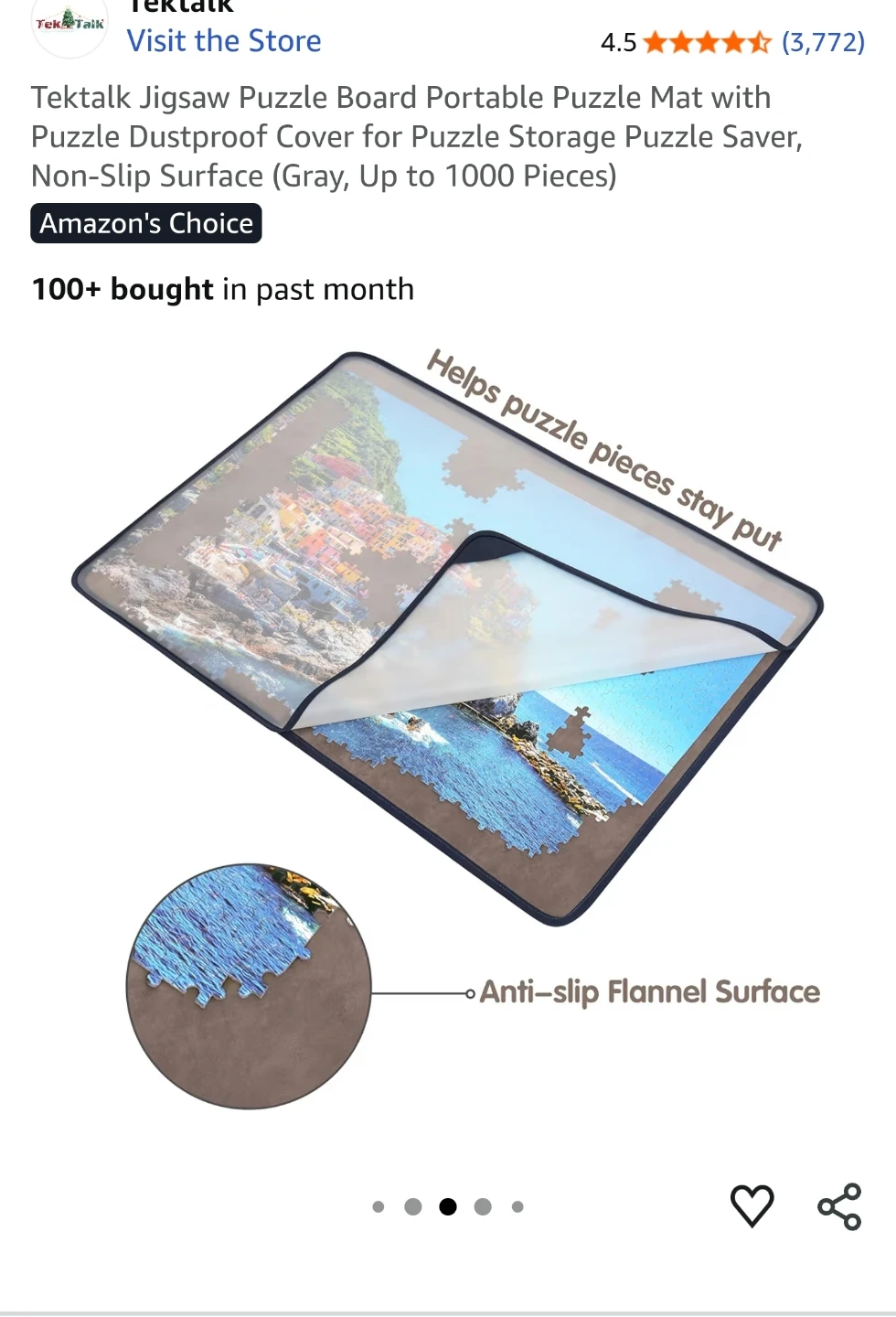 Tektalk Jigsaw Puzzle Board Portable Puzzle Mat - photo 3