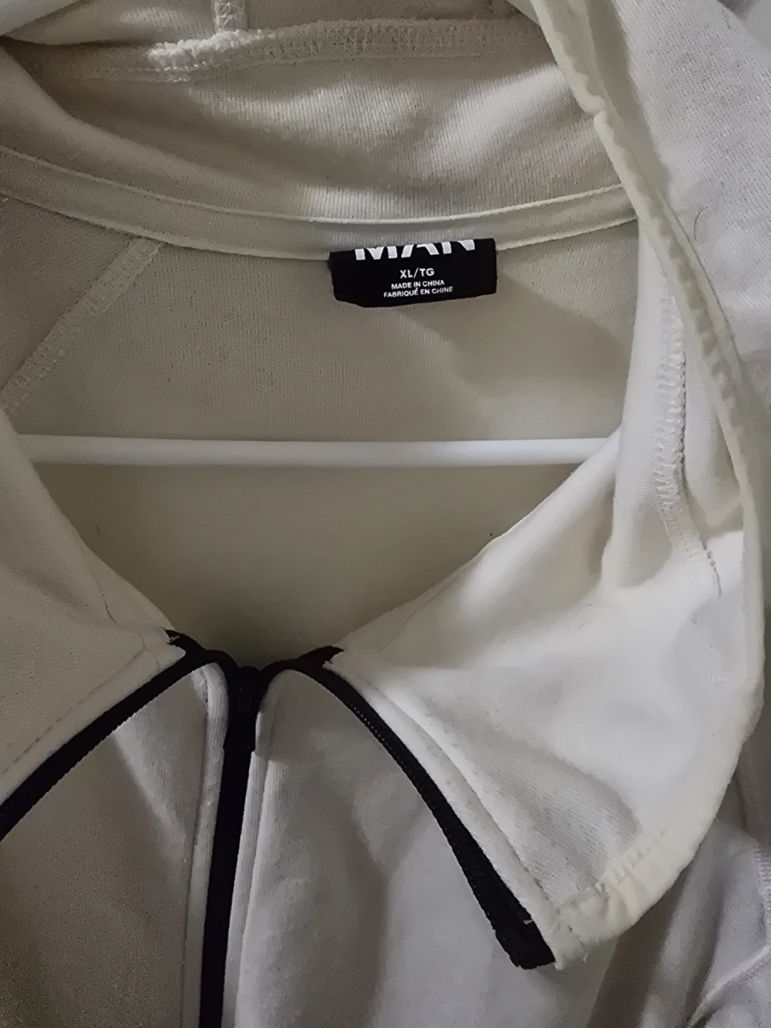 MAN White Zip-Up Hoodie XL/TG