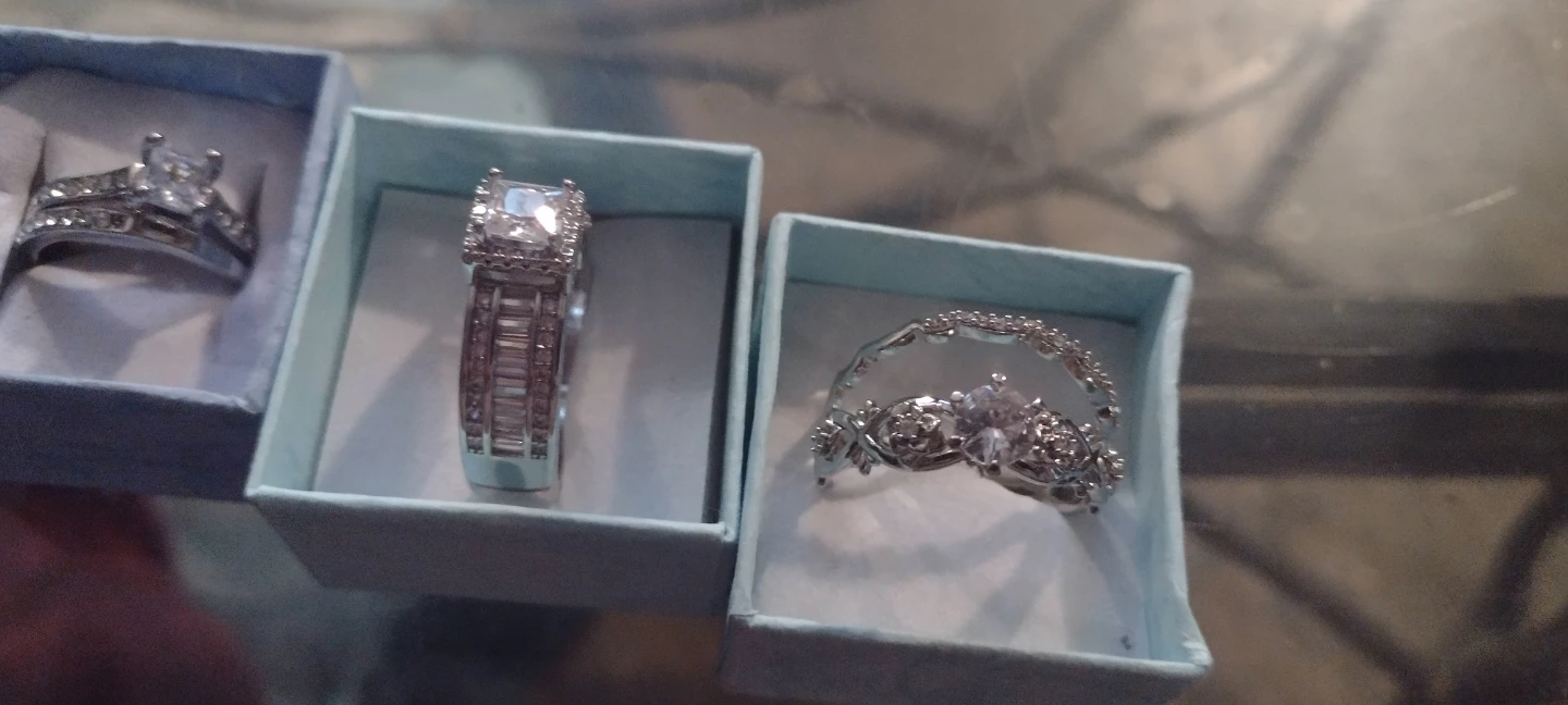 Set of 3 Women's Rings Silver toned